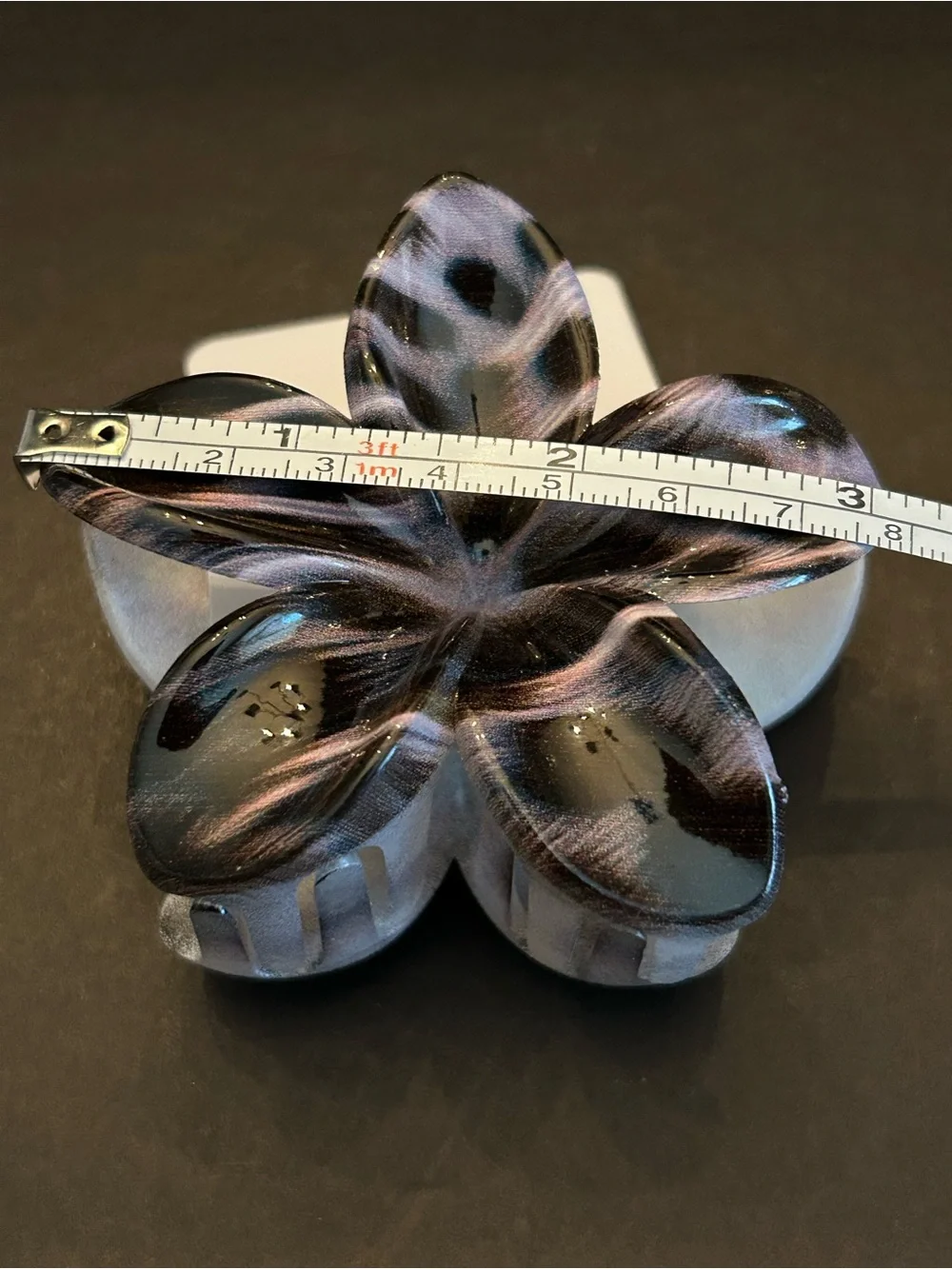 Mint Animal-Print Flower Hair Claw Clip Set of Six 6 - Black, Brown, Tan & Cream